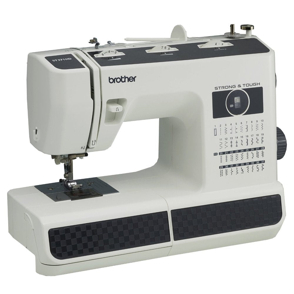 Máquina de Coser Brother, 37 Puntadas, Color Blanco con Negro, Modelo ST371HD