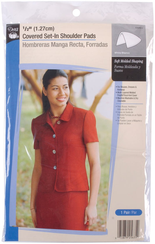 Dritz - Hombreras Cubiertas de 1,27 cm, 1 par, Color Blanco