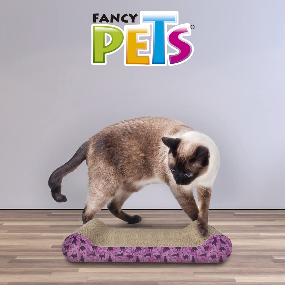 Fancy Pets Rascador de Lujo para Gato con Catnip, Cartón Corrugado No Tóxico, Tamaño Chico 41 cm