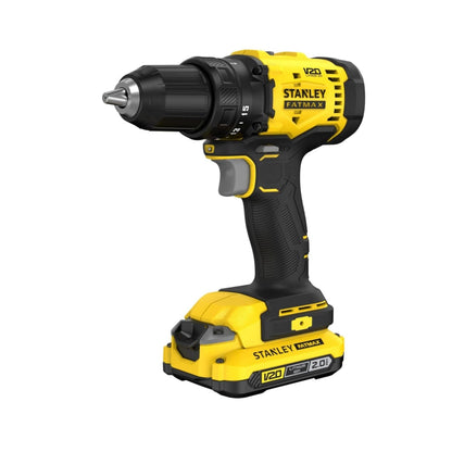 STANLEY Taladro Atornillador Inalámbrico 1/2'' (13mm) 20V MAX SCD701D2K con 2 Baterías, Cargador y Maleta – Potencia, Autonomía y Portabilidad, SCD701D2K-B3