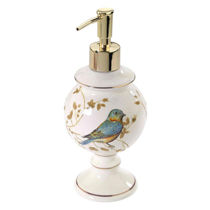 Avanti - Dispensador de loción de pájaros Dorados | Bomba de jabón y loción, bomba fácil, construcción duradera, decoración de baño de temporada - Lotion Pump