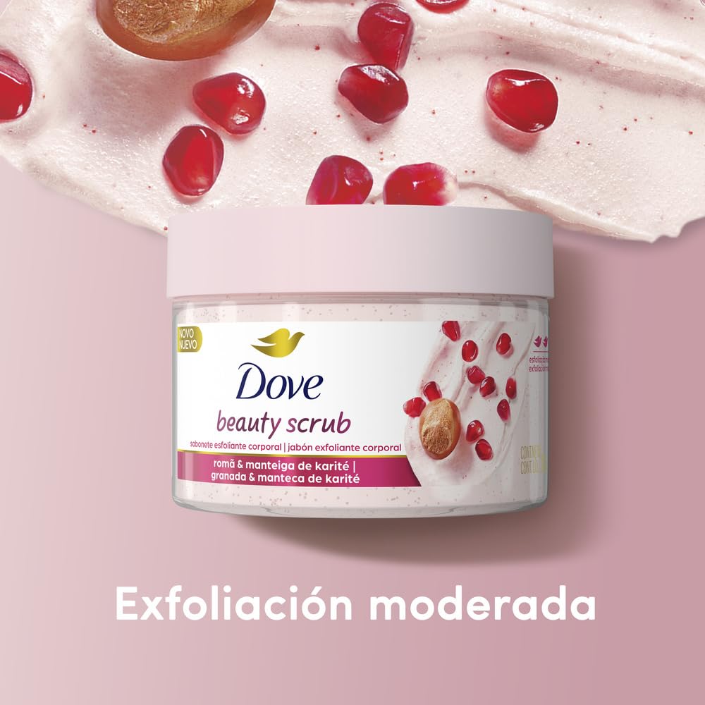 Dove Beauty Scrub Jabón Exfoliante Corporal Granada y Manteca de Karité, 280 g