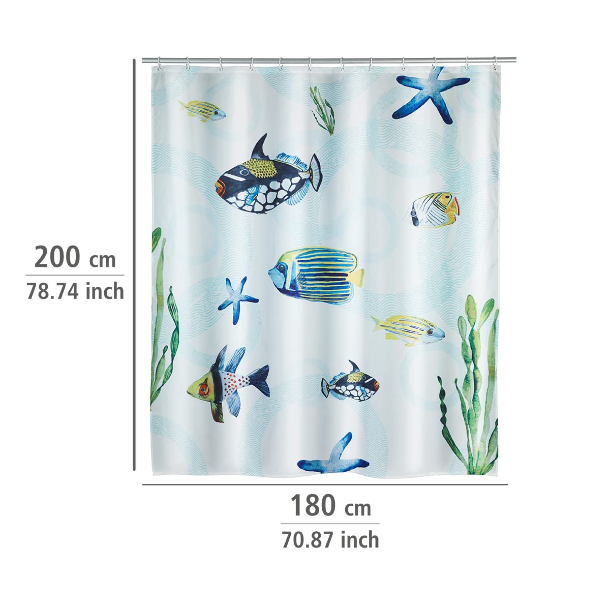 Wenko Polyester Shower Curtain Aquaria