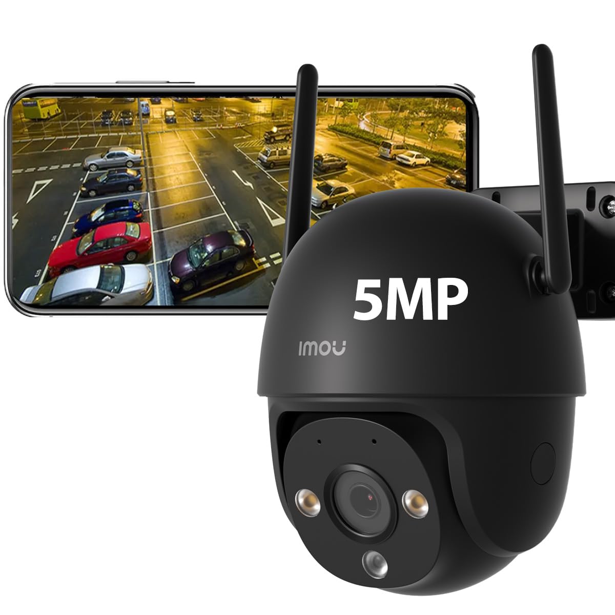 Imou IPC-DK7N Cámara de Seguridad WiFi 6 Exterior 5MP con Visión Nocturna a Color, Detección de Personas y Vehículos, Seguimiento Inteligente e IP66