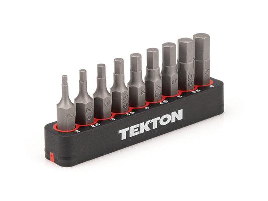 TEKTON DZX93002 - Juego de puntas hexagonales con riel, 9 piezas (2-6 mm)