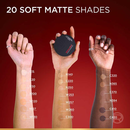 L'Oréal Paris Infallible 24H Fresh Wear Base de Maquillaje en Cushion, Alta Cobertura con Acabado Mate, 24H Larga Duración y Control de Brillo, Tono 120