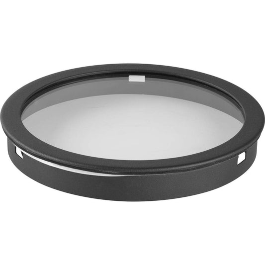 Progress Lighting P8798-31 - Lente de cubierta superior tradicional de aluminio cilíndrico colección accesorios en acabado negro, 15,8 cm de ancho x altura