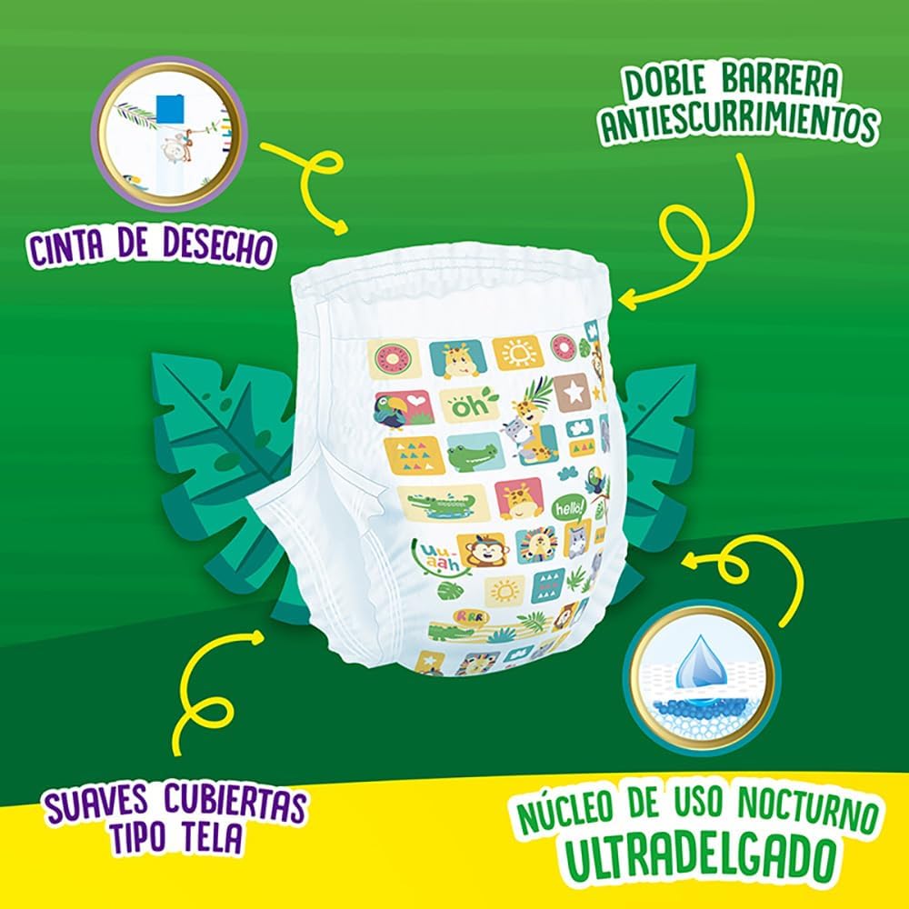 Kiddies Explorers Pañal Autoajustable Talla 6 XG Grande 160 pañales