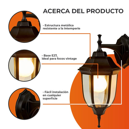 Tecnolite Lámpara LED de Exterior H-1190/S, Base E27, IP44, 100-240 V, Satinado