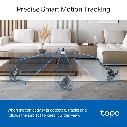 Tapo TP-Link TC74, Cámara de Seguridad Interior 5MP, Detección Avanzada por IA (Personas/Mascotas/Vehículos/Llanto de Bebés), Visión Nocturna, Compatible con Alexa y Google Assistant