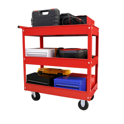 Torin APTC302B Carrito de Acero para Herramientas con 3 estantes y Capacidad de 200 Libras, Rojo
