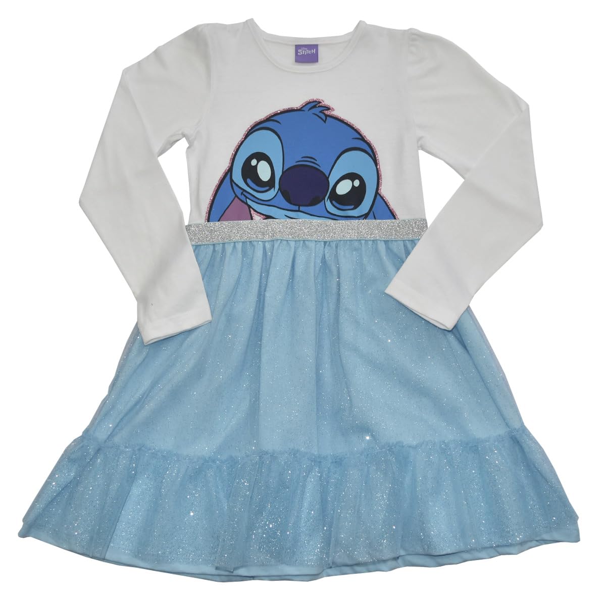Disney-Carsatoons Vestido Disney-CARSATOONS Stitch Manga Larga Vestido Informal Niñas