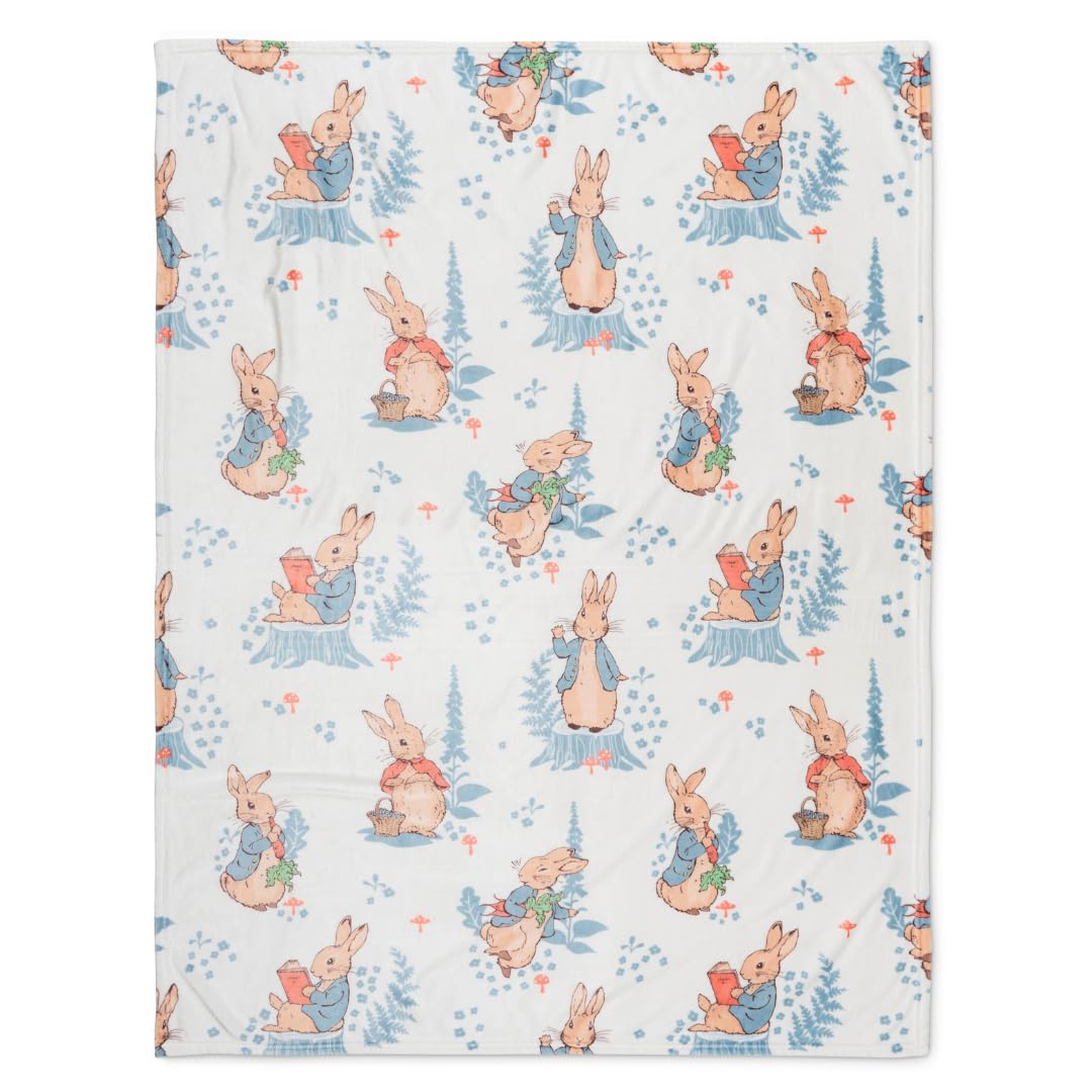 Franco Manta de Felpa Coleccionable con Personajes Licenciados - 46 in x 60 in - Peter Rabbit