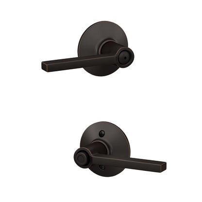 Schlage Latitude Manija para Puerta, Varios Acabados y Funciones - Bronce Envejecido - Estándar - Privacidad