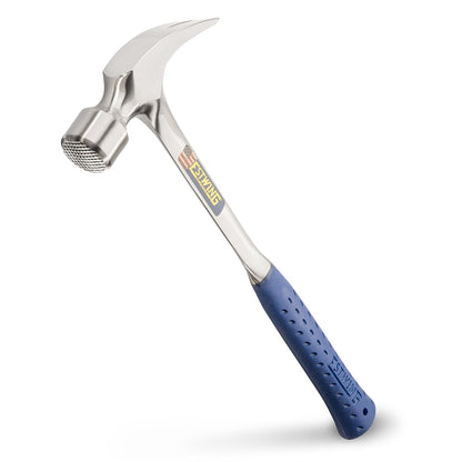 Estwing E3-30SM Martillo de carpintería forjado, fresado, con mango de vinilo para reducción de impacto, 903g, 40,6 cm - Cara fresada