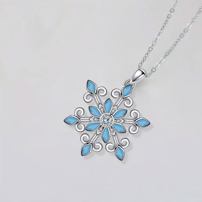 XYPHIELLE Collar de Copo de Nieve para Mujer, Dije de Circonitas Brillante, Collar de Plata, Regalo de Navidad para Novia Esposa Mamá