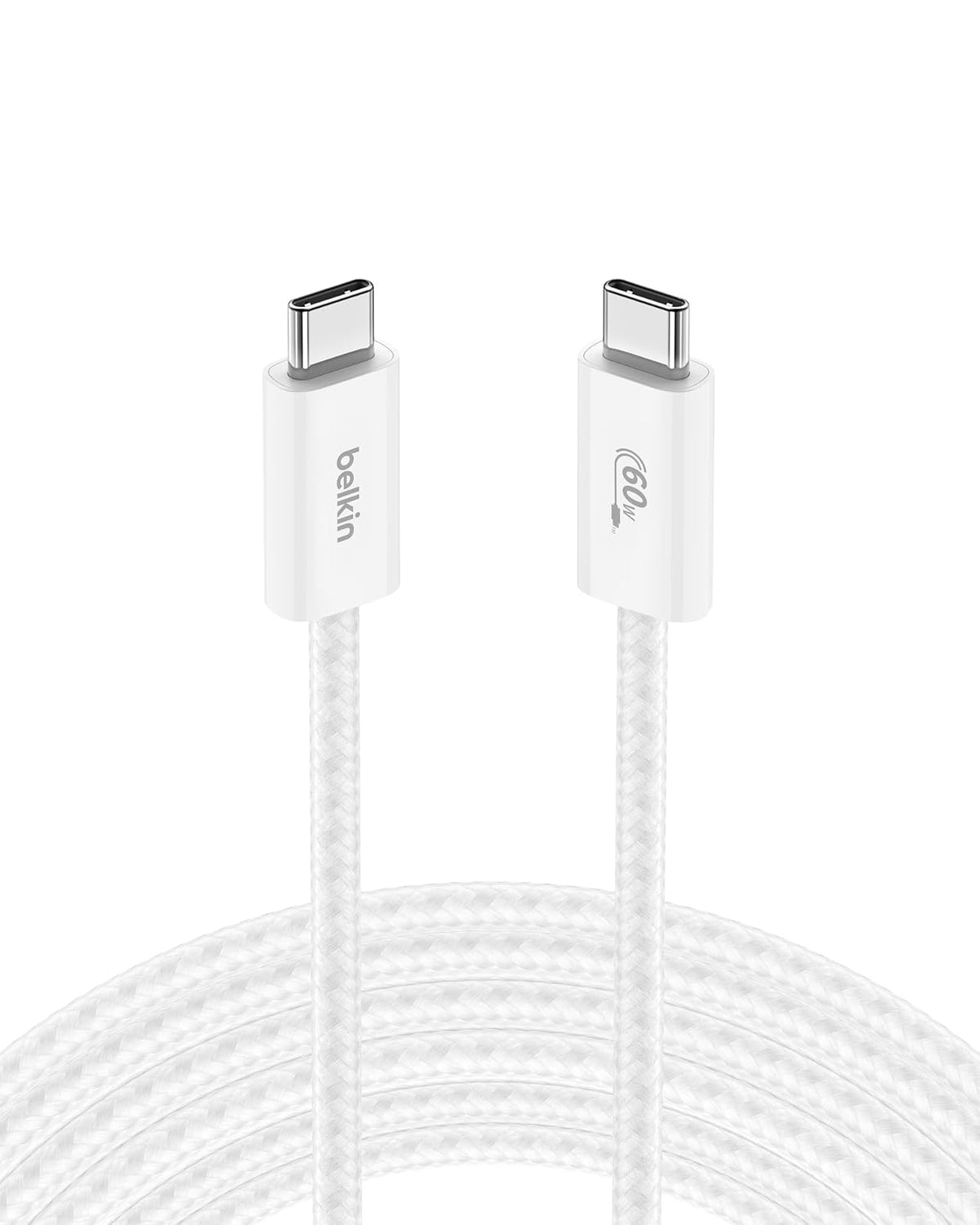 Belkin Cable USB-C a USB-C BoostCharge 60W Trenzado - Blanco - 3 m