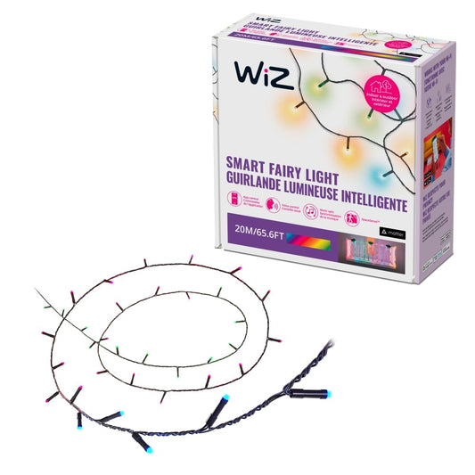 WiZ Tira LED Fairy Light 20m Luz Decorativa Cálida y Flexible para interiores o eventos especiales