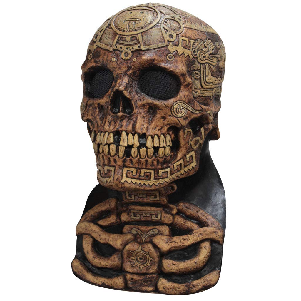 Aztec Skull, Máscara de Momia Calavera Azteca, Máscaras de Calaca Ideal para Disfraz de Halloween y Día de Muertos