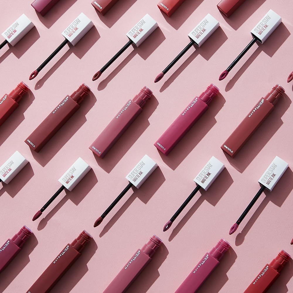 Maybelline Superstay Matte Ink, Labial Líquido Mate de Larga Duración, 16 Horas de Alta Pigmentación, No se Transfiere, Aplicador de Precisión, Tono 155 Pink Savant, 5 ml