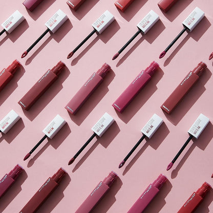 Maybelline Superstay Matte Ink, Labial Líquido Mate de Larga Duración, 16 Horas de Alta Pigmentación, No se Transfiere, Aplicador de Precisión, Tono 155 Pink Savant, 5 ml