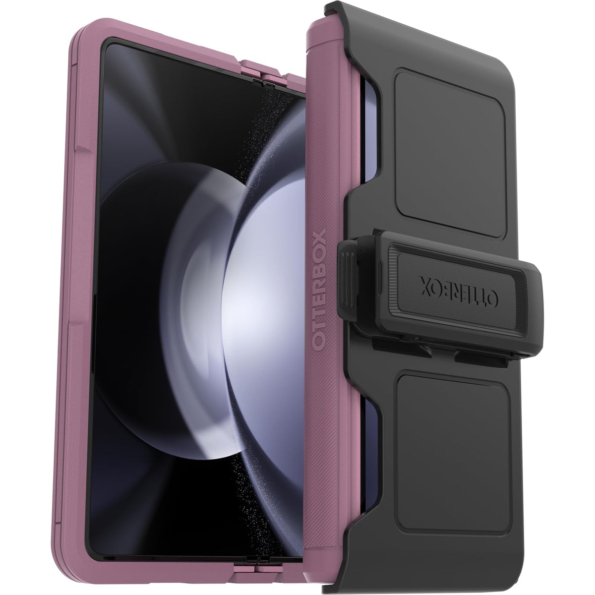 OtterBox - Funda para Galaxy Z Fold5 Defender Series XT - Mulberry Muse (púrpura), sin visualización, Resistente protección de bisagra, Accesorio de cordón, Compatible con PowerShare y Carga