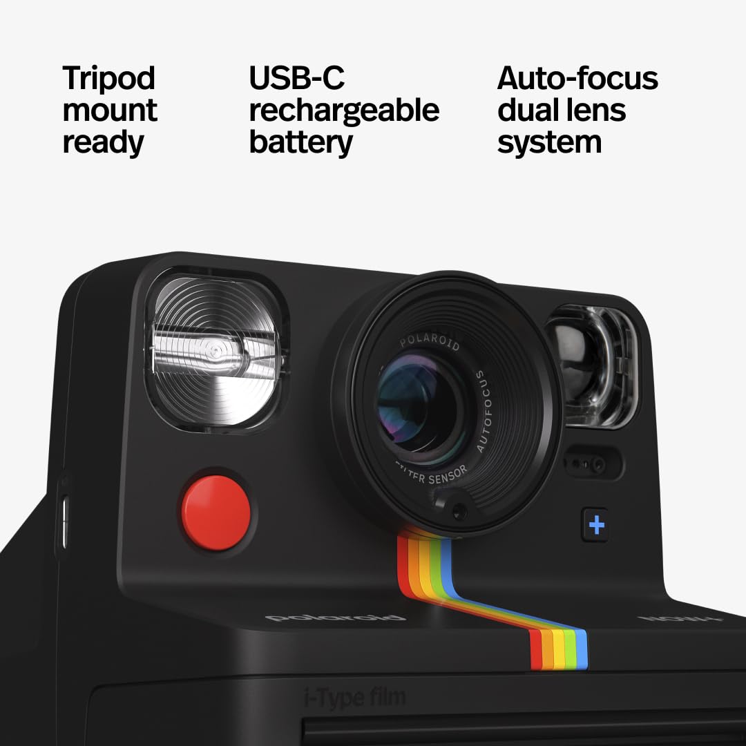 Polaroid Now+ 2ª generación de película instantánea Tipo I, con conexión Bluetooth, cámara controlada, Verde Bosque (9075)
