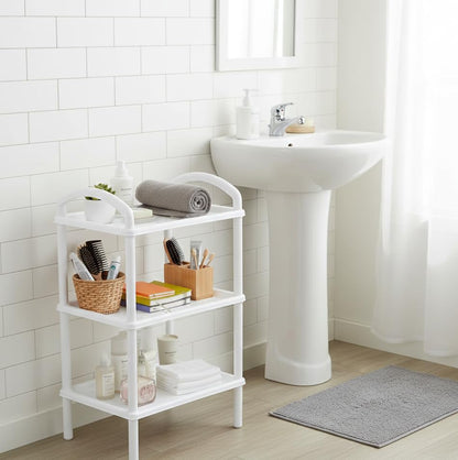 Italhome Estante De Plástico con 3 Repisas Lisas, Organizador Multiusos para Interior Ideal para Almacenamiento Scalp