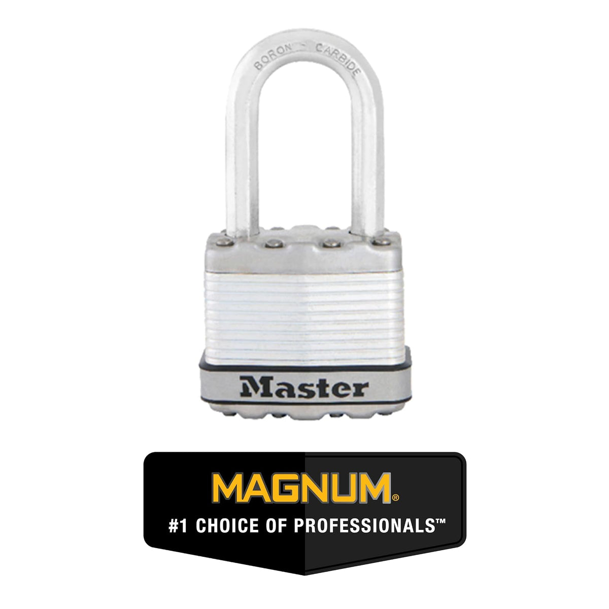 Master Lock M1XKADCCSEN Magnum Candado laminado, 4.45 cm de ancho, acero de 0.8 cm, 2.54 cm de distancia al grillete, Paquete de 4, 1-1/2 Inch Shackle