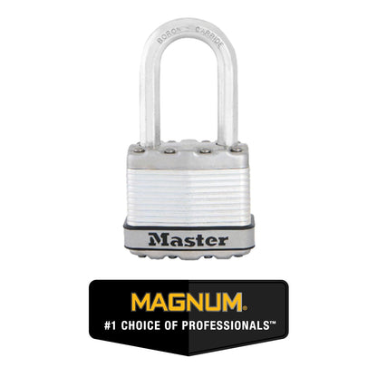 Master Lock M1XKADCCSEN Magnum Candado laminado, 4.45 cm de ancho, acero de 0.8 cm, 2.54 cm de distancia al grillete, Paquete de 4, 1-1/2 Inch Shackle