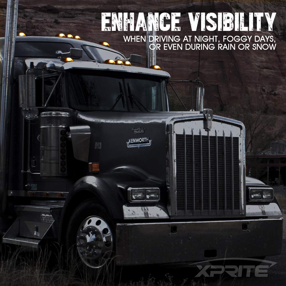 Xprite Juego de Luces de Marcha con 16 LED Color Ámbar para Camionetas SUV SL-745N-G3-Y
