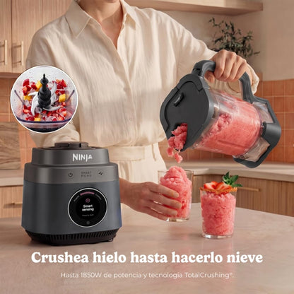 Ninja CrushBOSS Licuadora y Procesador 3 en 1 1850W y 2.1L LB401LAABK | Licuadora 2.1L + Procesador de Alimentos + Vaso Personal | 1850W Tritura Hielo SmoothSense Detecta y Ajusta | Vaso 780ml