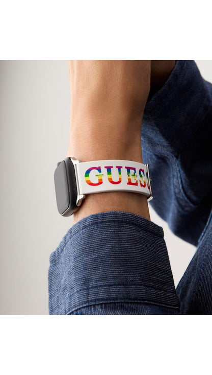GUESS Correa de reloj inteligente para Dama compatible con Apple Watch (38MM-40MM) Blanco