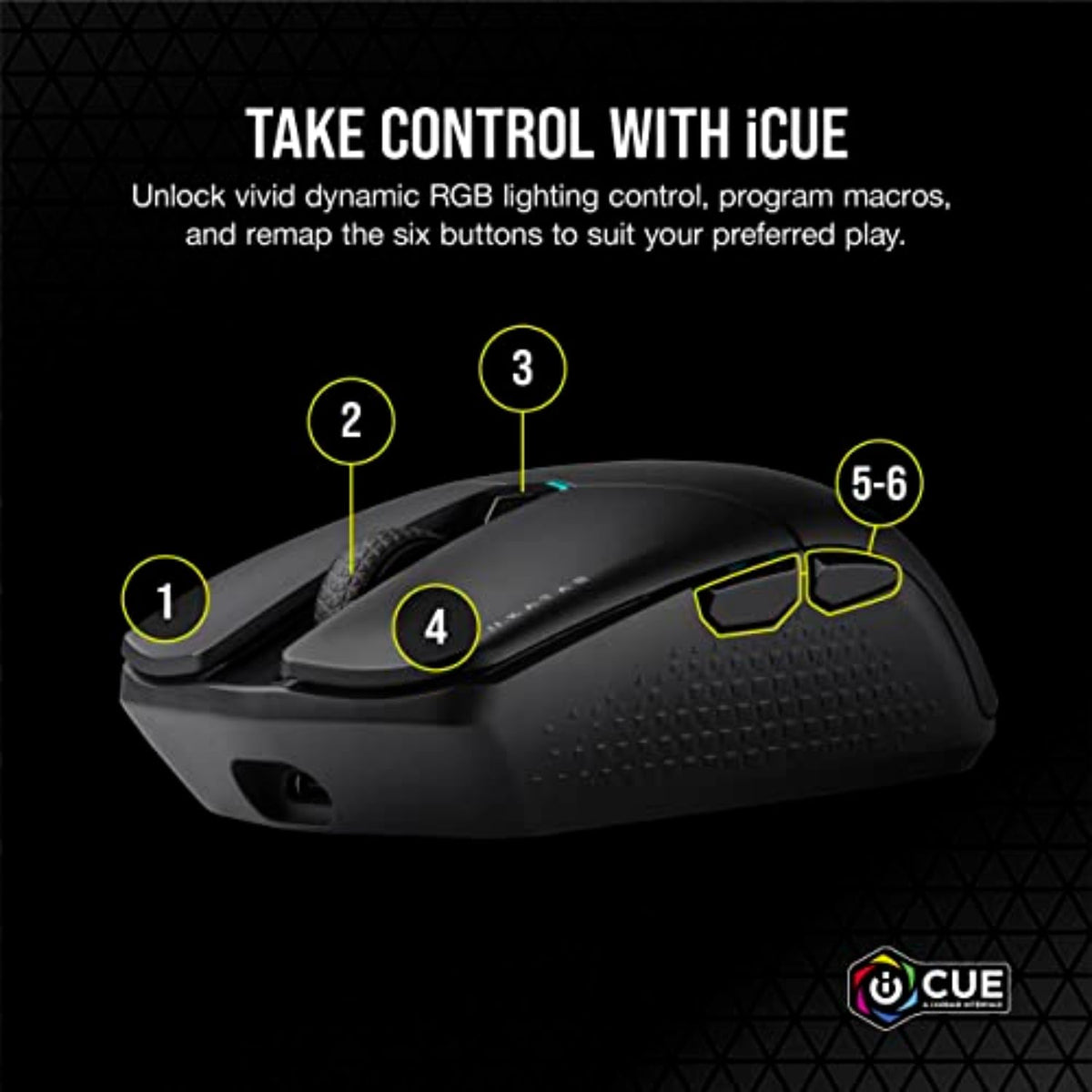 Corsair KATAR Elite Wireless Ratón Ultraligero para Juegos FPS - 26,000 dpi - Forma Simétrica Compacta - hasta 110 Horas de Batería - Compatible con iCUE - PC, PS5, PS4, Xbox - Negro