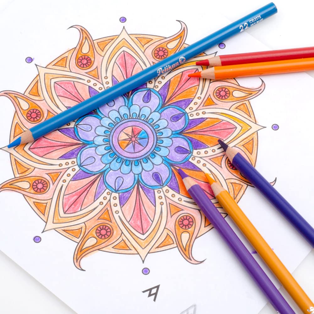 Pelikan Lápices de Colores Rendondos Surtidos con 48 Piezas