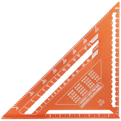 Klein Tools 93512SSQ Rafter Square, cuadrado de velocidad de 12 pulgadas, aluminio grabado con láser doble, multifuncional, herramienta de medición de carpintero, regla triangular para carpintería