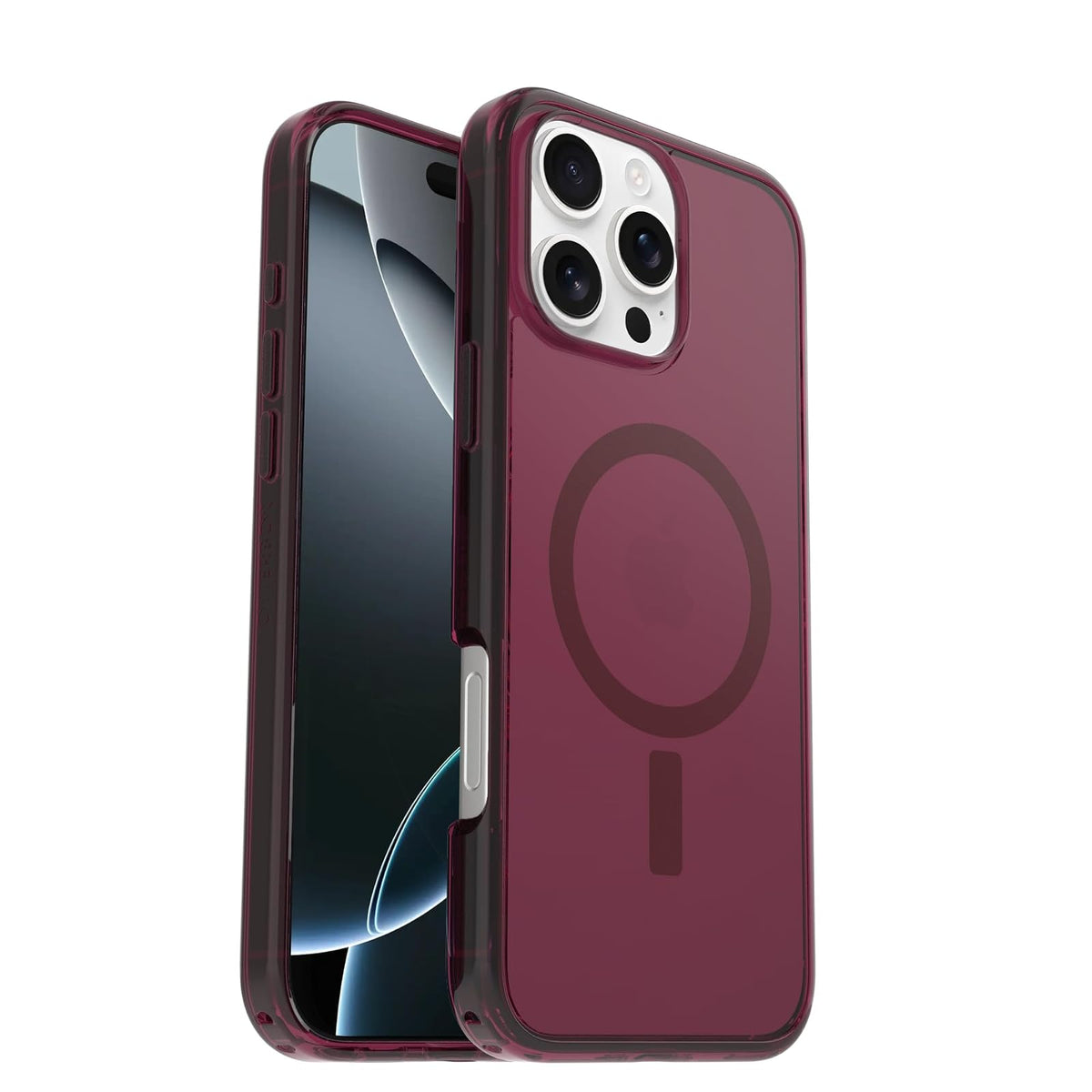 OtterBox Carcasa Symmetry para iPhone 16 Pro Max Foxberry Pink | Transparente, Protección DROP+, 40% plástico reciclado