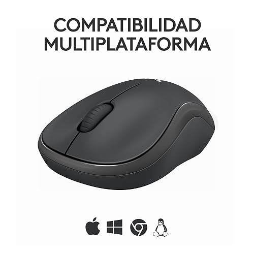 Logitech Mouse Bluetooth silencioso M240, inalámbrico, Compacto, portátil, Seguimiento Suave, batería 18 Meses, Windows, macOS, ChromeOS, Compatible con PC, Mac, laptops, Tablets - Negro