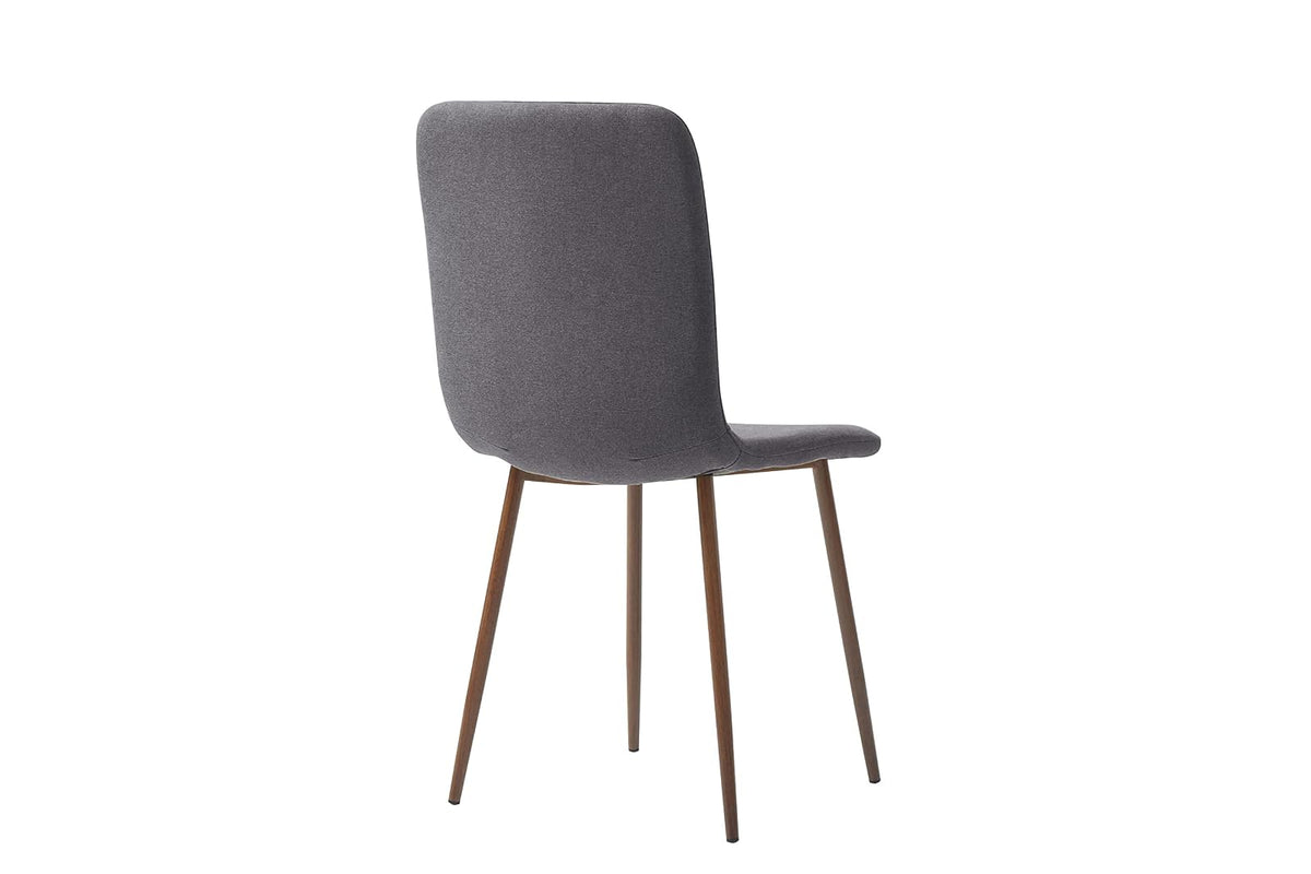Sochic Silla Hanoi de Comedor Gris Obscuro con Patas de Metal Efecto Madera, Tapizada con Tela Lino y Estructura de Metal