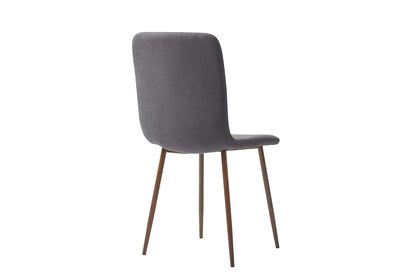 Sochic Silla Hanoi de Comedor Gris Obscuro con Patas de Metal Efecto Madera, Tapizada con Tela Lino y Estructura de Metal