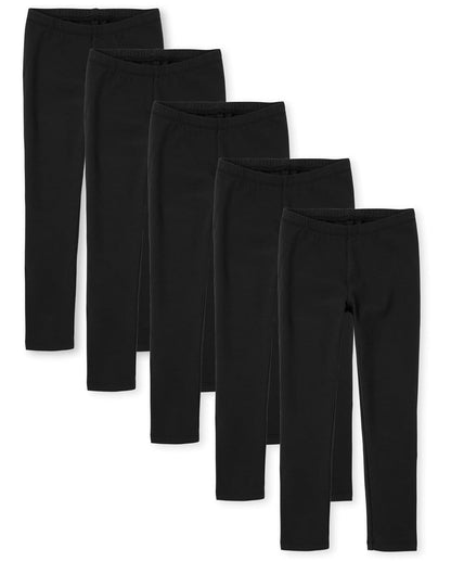 The Children's Place Leggings de Forro Polar, Paquete de 5 Pantalones para Niñas