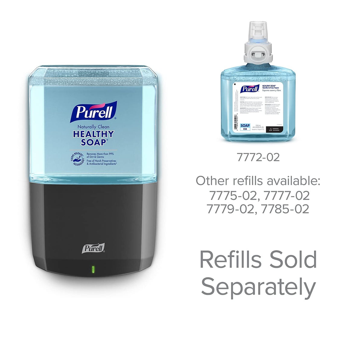 PURELL ES8 Dispensador automático de jabón, Grafito, para 1200 ml PURELL ES8 Healthy Soap (Paquete de 1) - 7734-01 - Fabricado por GOJO, Inc.