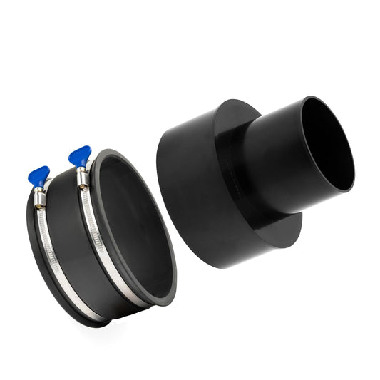 POWERTEC 70362 Reductor de recogida de polvo de 6 pulgadas OD a 4 pulgadas OD con puño flexible de control de polvo de 6 pulgadas