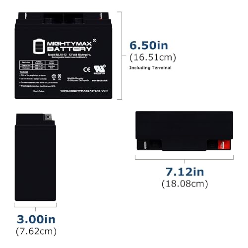 Mighty MAX Battery ML18-12 12V 18 AH SLA Battery - Producto de la Marca