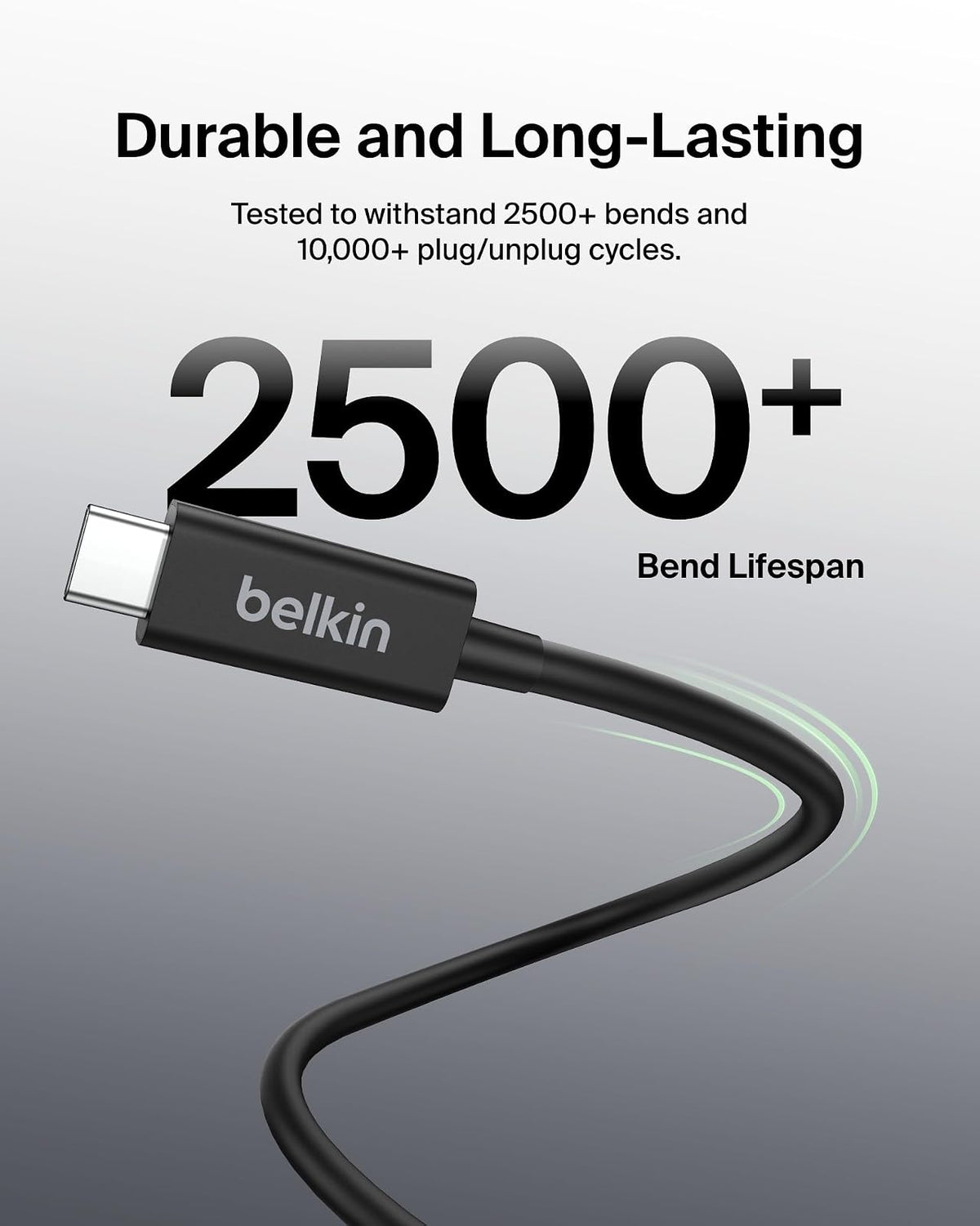 Belkin Cable Thunderbolt 4 Certificado | 1M (3.3FT), USB-C, 100W PD, USB 4, TB4/TB3 Compatible