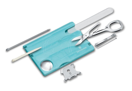 Victorinox Swisscard Nailcare, Lima de Cristal, color Azul Transparente, 13 Usos