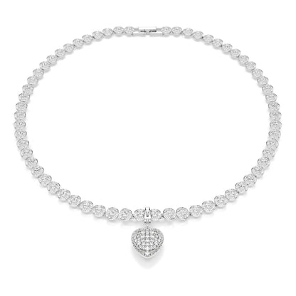 Abalorio de Swarovski Idyllia, corte mixto, revestimiento de color perla, corazón, blanco, baño de rodio