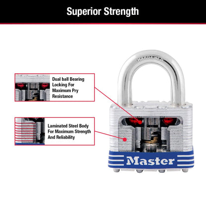 Master Lock 3QLDHCHD Zinc Plated Steel Padlocks, 4-Pack
