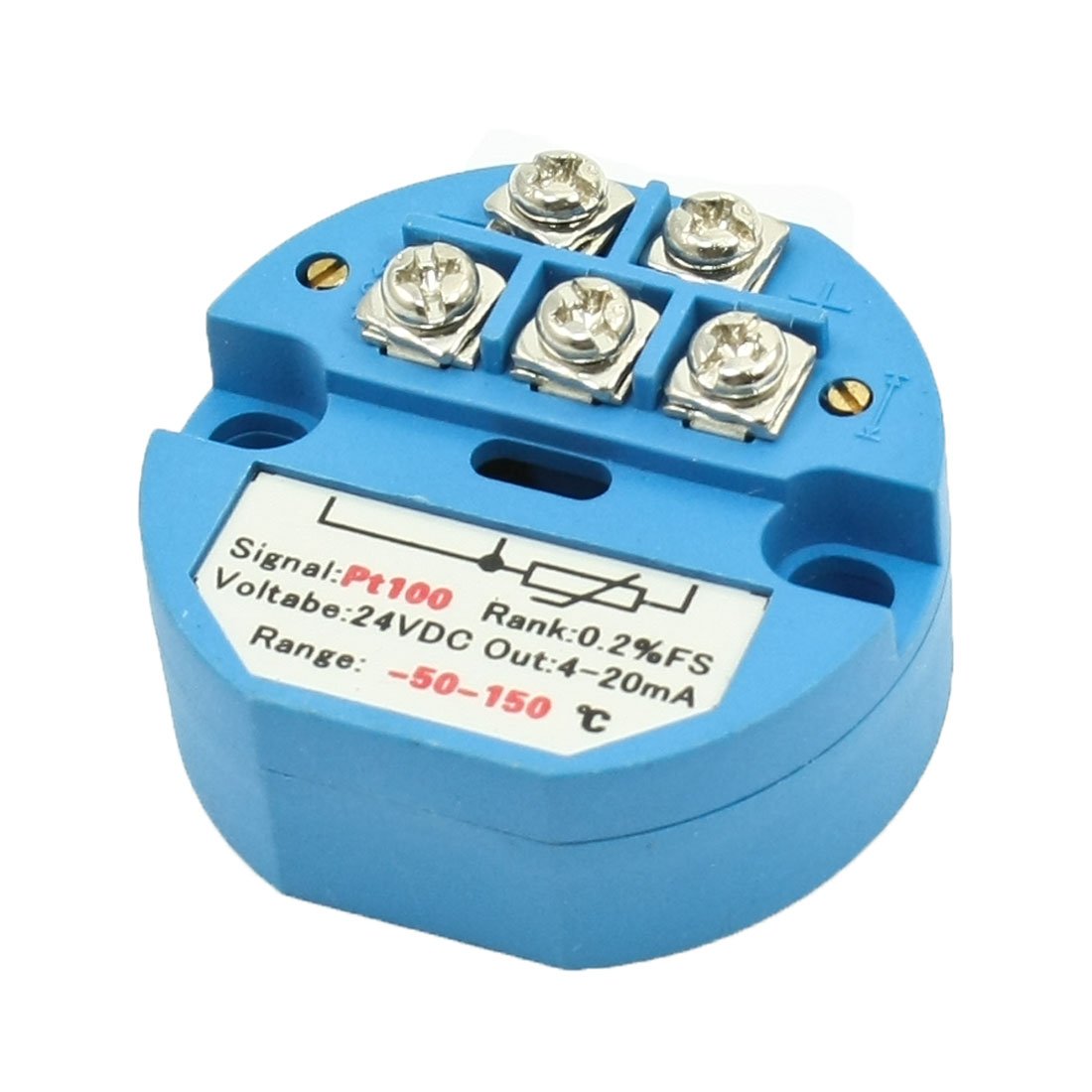 Uxcell Transmisor de Sensor de Temperatura PT100 24V CC 4-20 mA -50 a 150 °C
