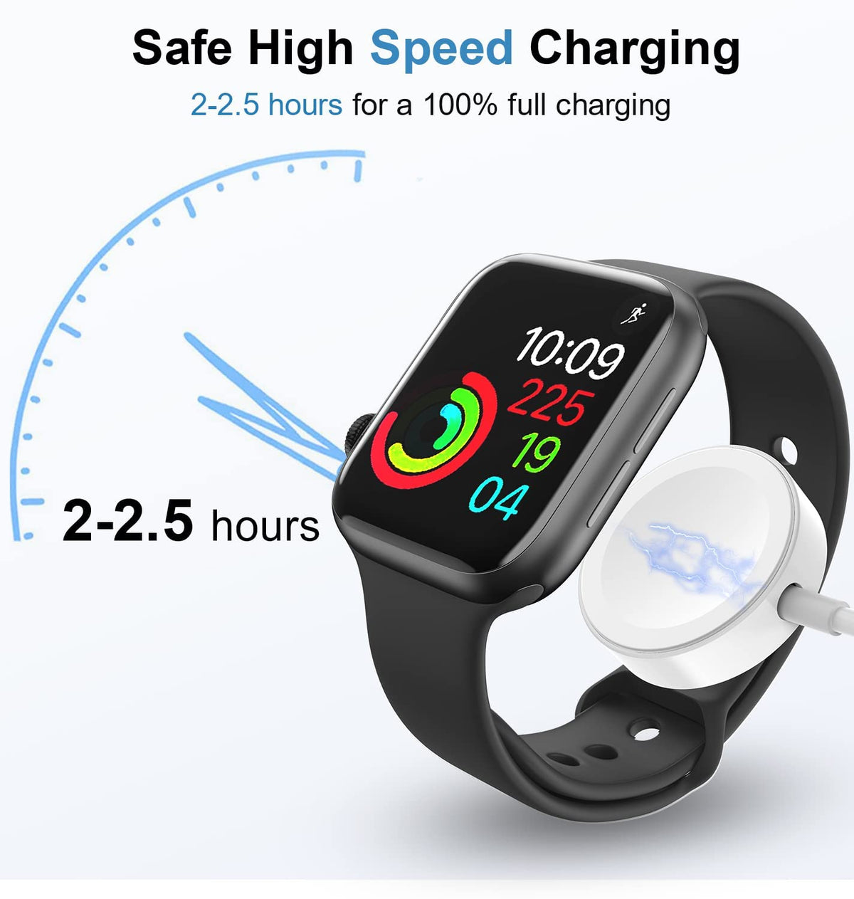 NEVOLA Cable USB-C para Cargador de Apple Watch de 6.6 pies, para iWatch Cargador magnético rápido inalámbrico Compatible con Apple Watch Series 7/6/5/4/3/2/1/SE